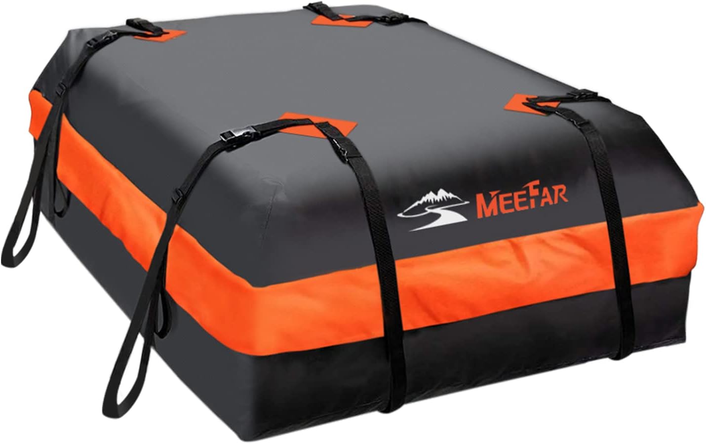 Rooftop Cargo Carrier Car Roof Bag 21 Cubic Feet 100% Waterproof Car Top Carrier, Fits All Vehicle with/Without Rack,Include Anti-Slip Mat,10 Reinforced Straps,6 Door Hooks,Luggage Lock