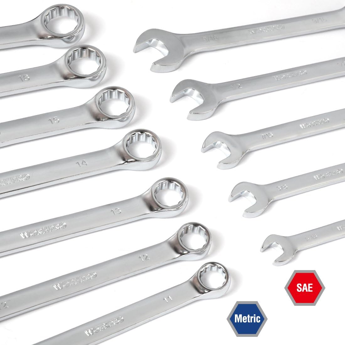 WORKPRO 450-piece mechanics tool set — SAE and metric wrenches 05