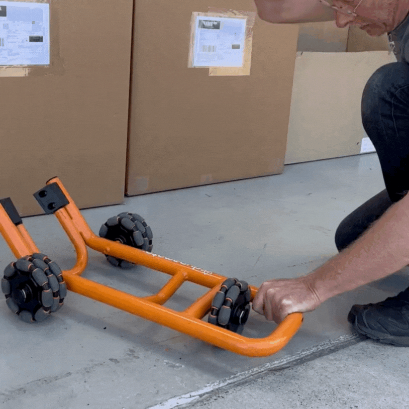 Solid steel motorcycle stand — construction demonstration