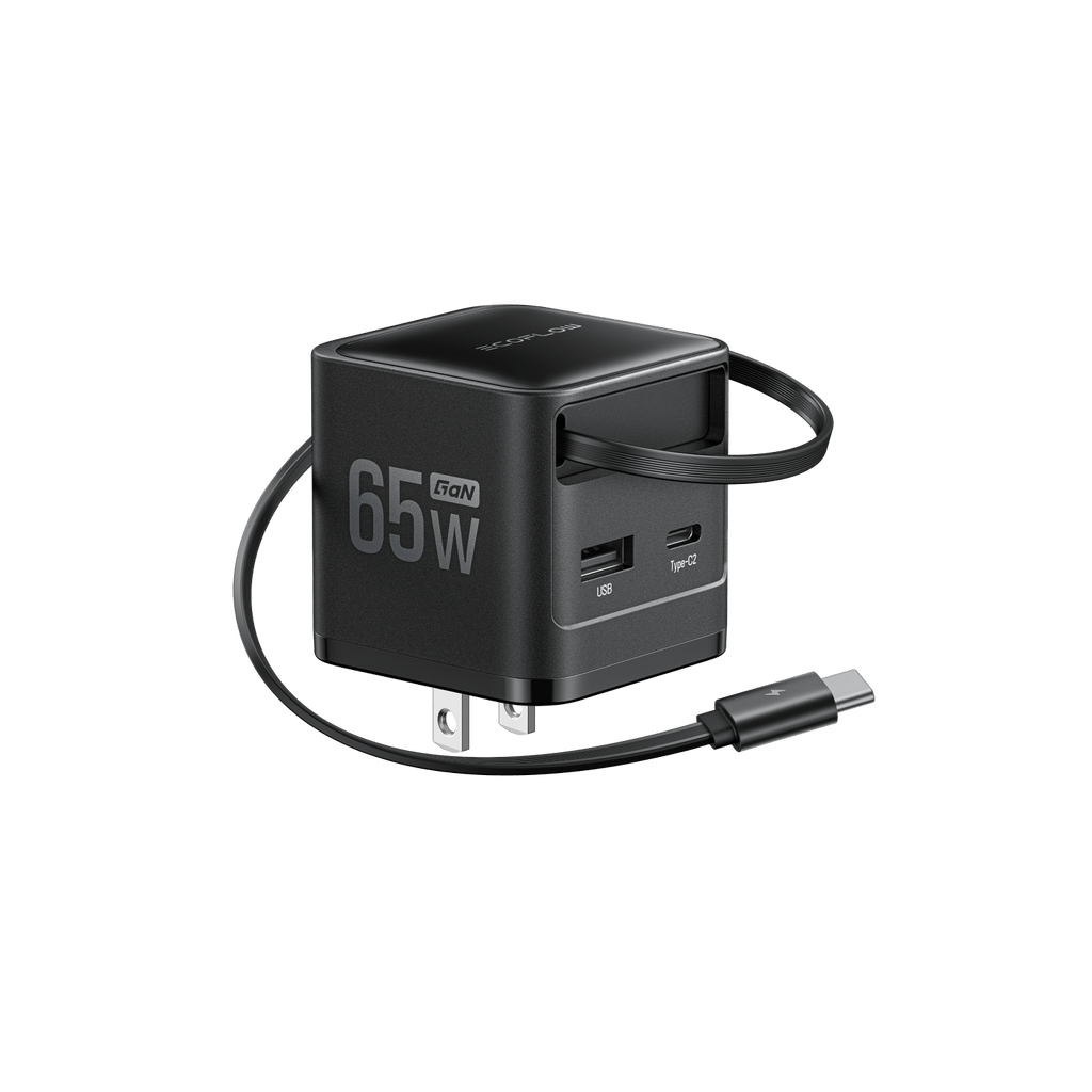 EcoFlow RAPID Charger (65W, Retractable Cable, GaN)