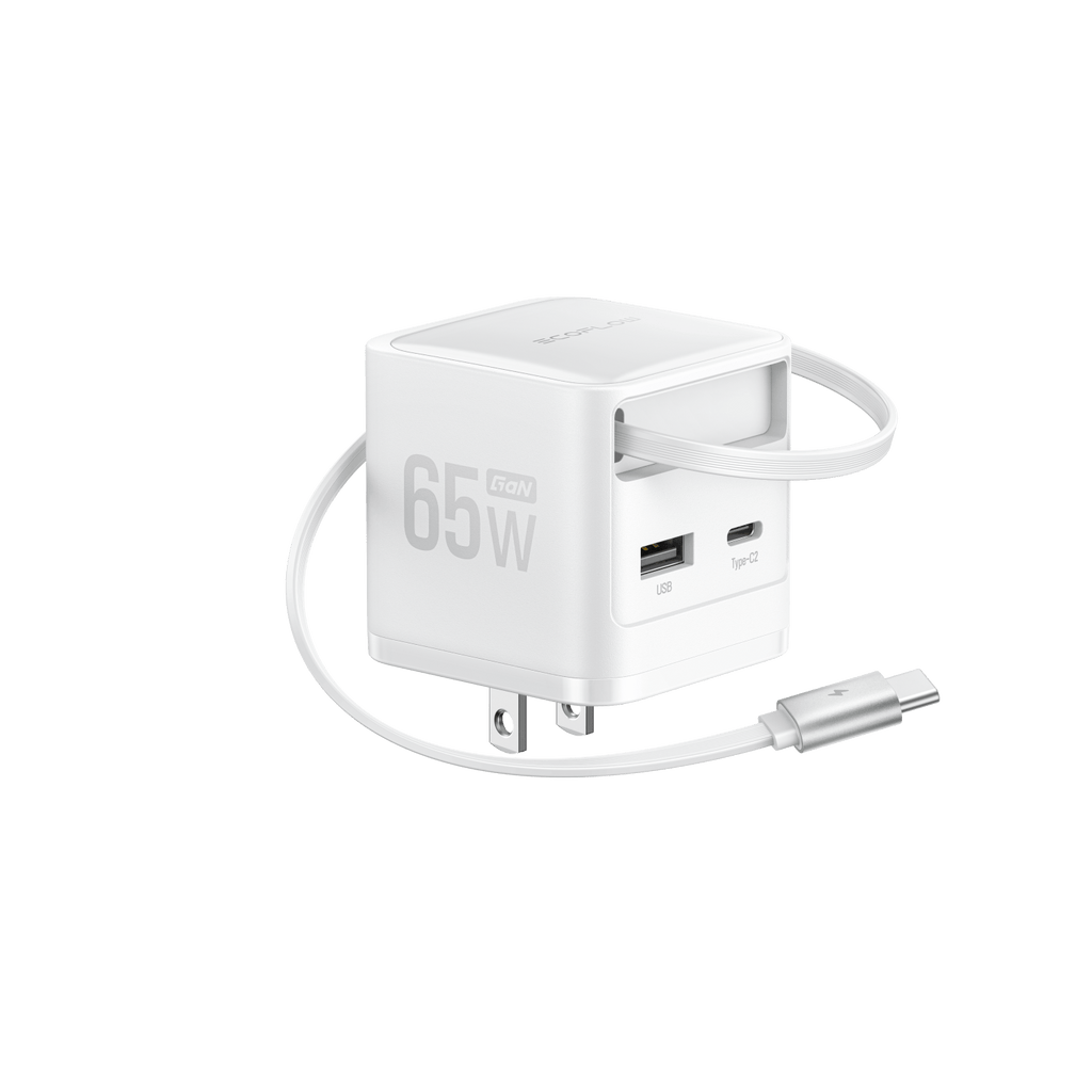EcoFlow RAPID Charger (65W, Retractable Cable, GaN)