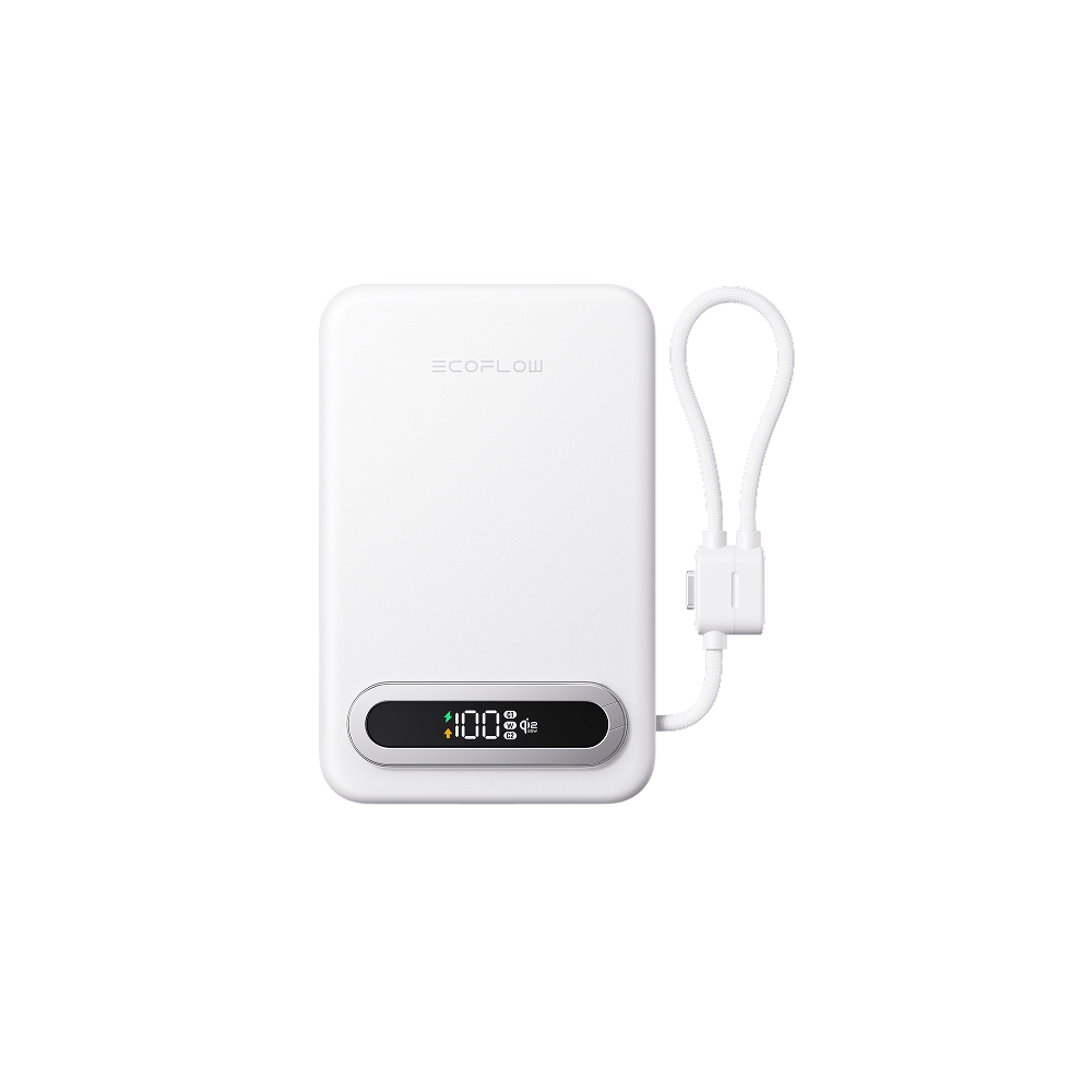EcoFlow RAPID Mag Qi2.2 Magnetic Power Bank (10,000mAh, 25W, Built-in USB-C Cable)