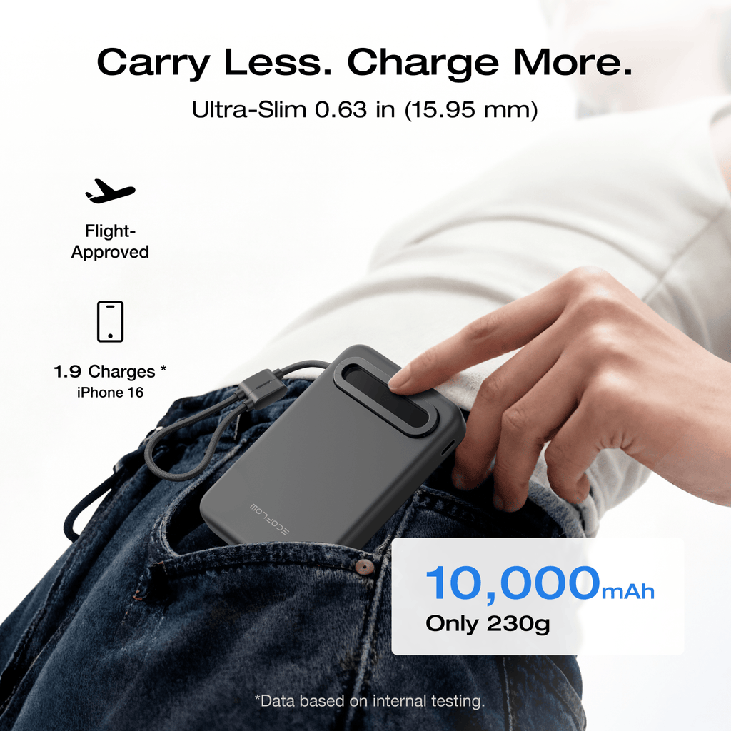 EcoFlow RAPID Mag Qi2.2 Magnetic Power Bank (10,000mAh, 25W, Built-in USB-C Cable)