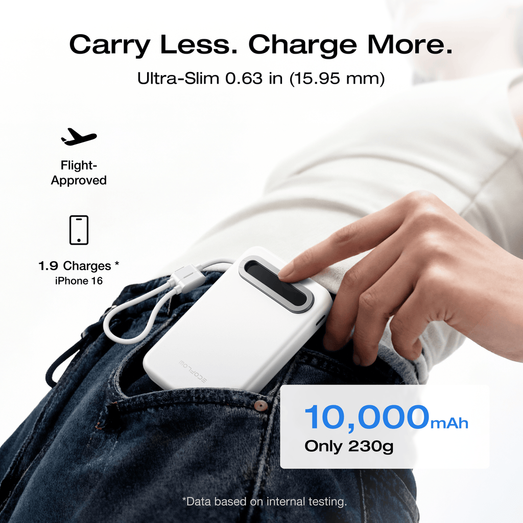 EcoFlow RAPID Mag Qi2.2 Magnetic Power Bank (10,000mAh, 25W, Built-in USB-C Cable)