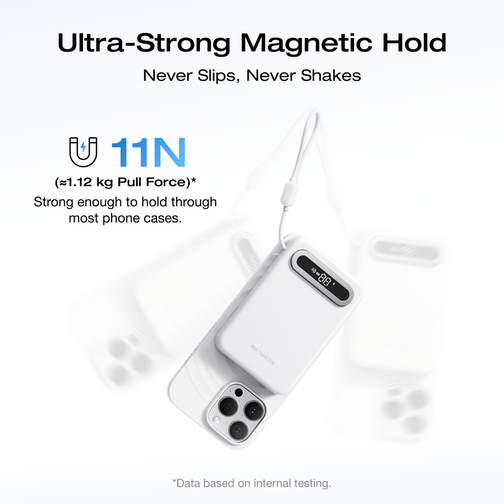 EcoFlow RAPID Mag Qi2.2 Magnetic Power Bank (10,000mAh, 25W, Built-in USB-C Cable)