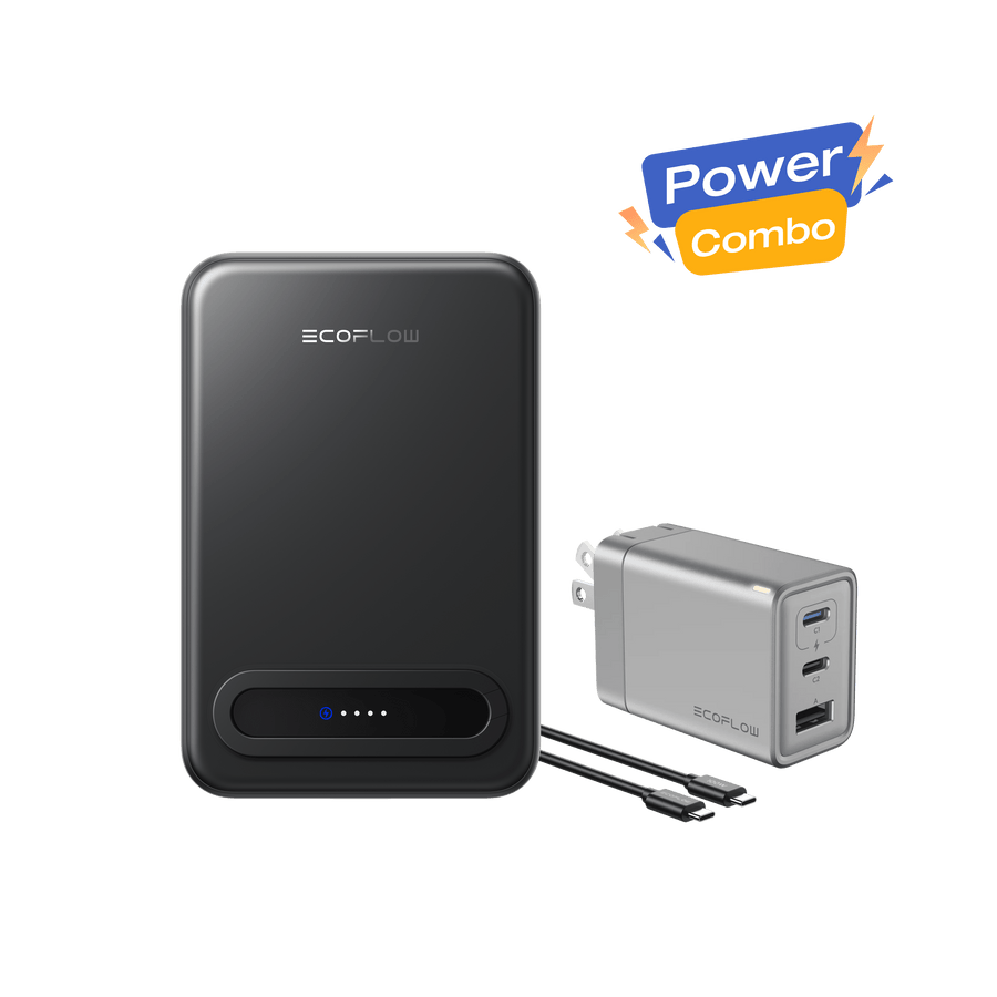 EcoFlow RAPID Mag Qi2 Power Bank (10K, 15W) + RAPID 65W GaN Charger with 100W Cable