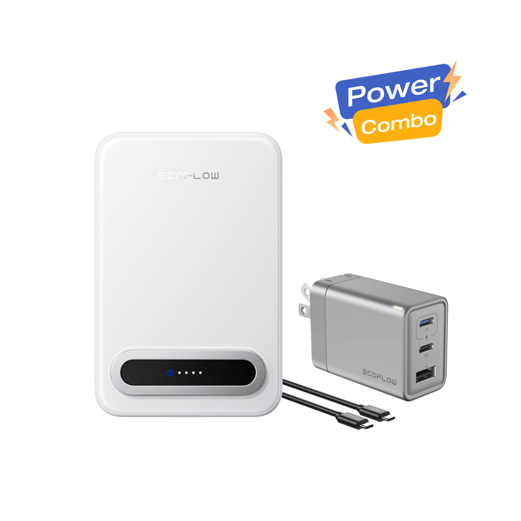 EcoFlow RAPID Mag Qi2 Power Bank (10K, 15W) + RAPID 65W GaN Charger with 100W Cable