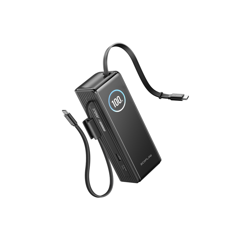 EcoFlow RAPID Power Bank (25,000mAh, 170W, 100W Built-In and Retractable Cables)