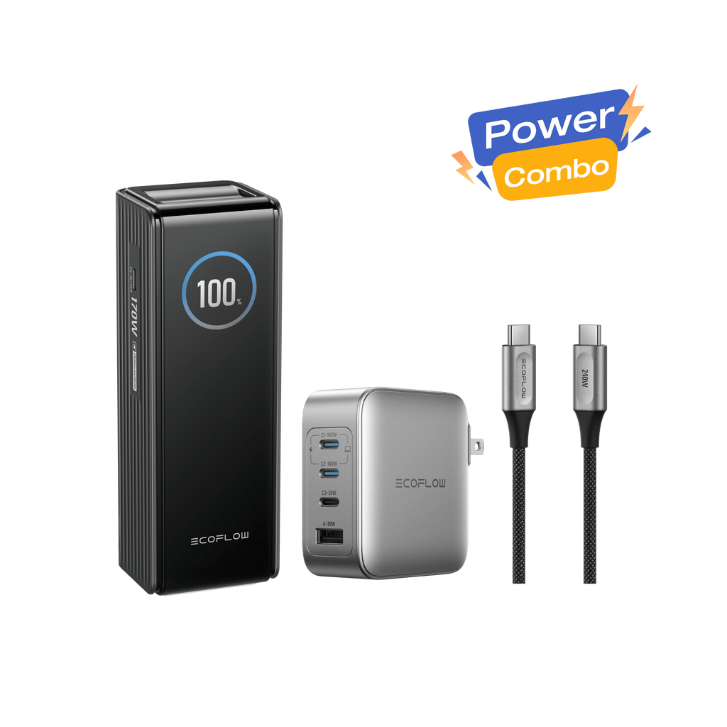 EcoFlow RAPID Power Bank (25,000mAh, 170W) + 140W Charger + 240W Cable
