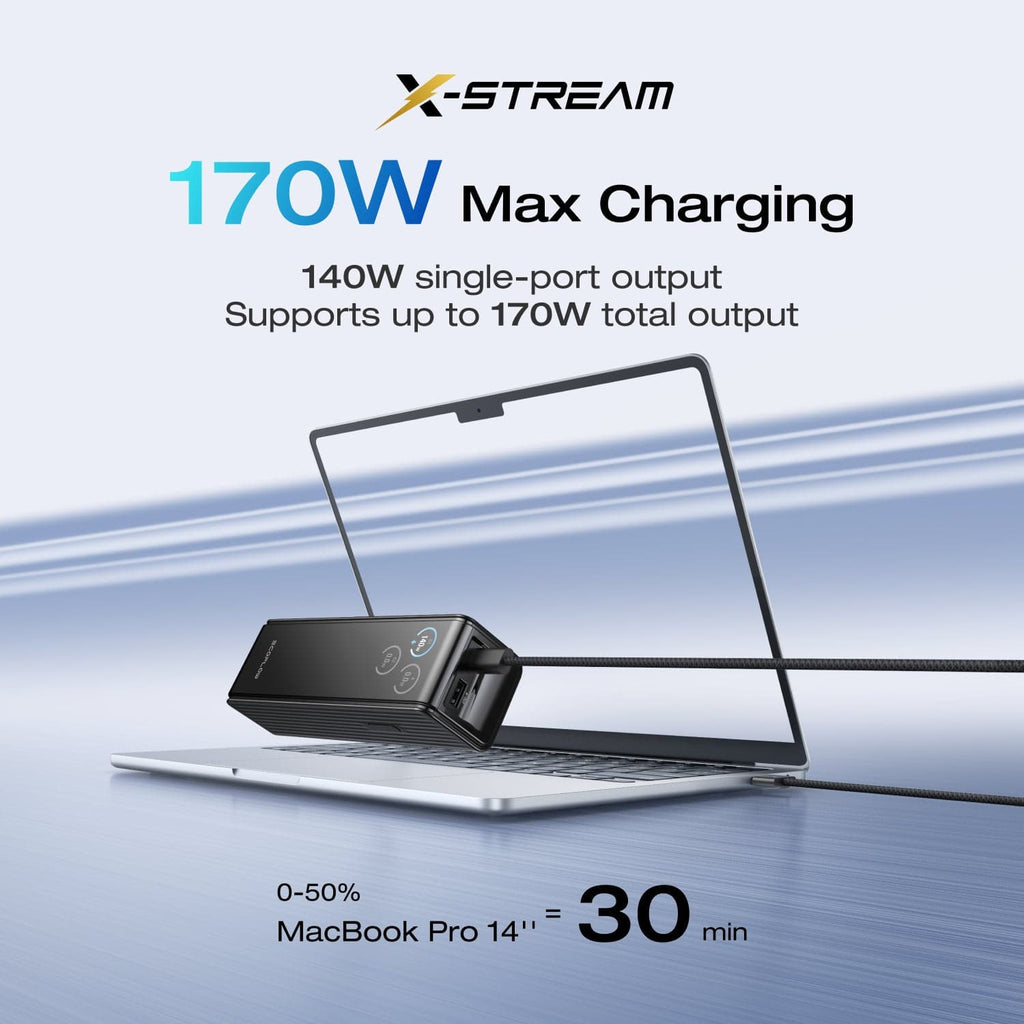 EcoFlow RAPID Power Bank (25,000mAh, 170W) + 140W Charger + 240W Cable