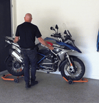 Multi-directional motorcycle stand — movement demonstration