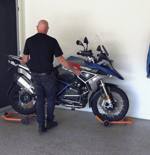 Multi-directional motorcycle stand — movement demonstration